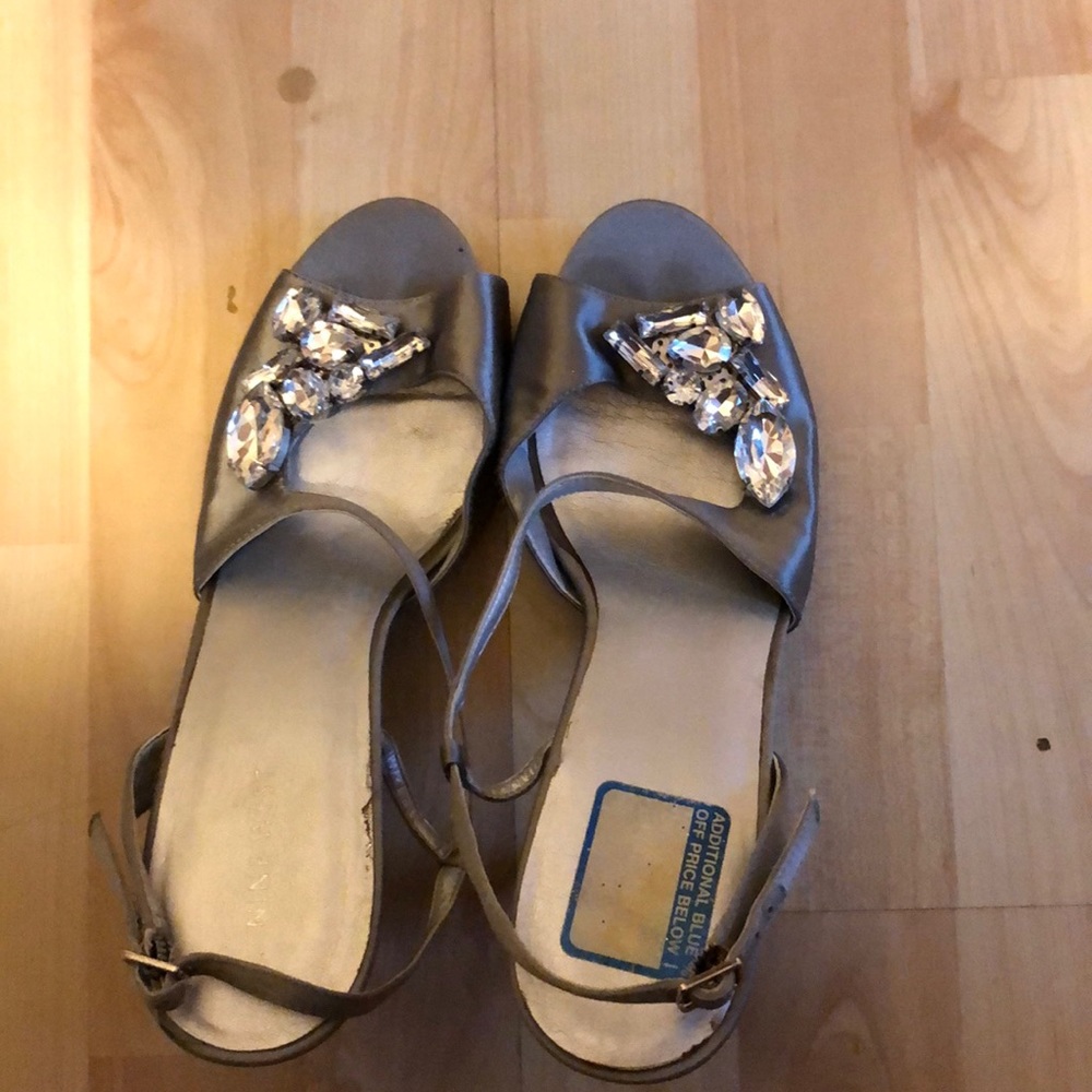 Silver dress shoes